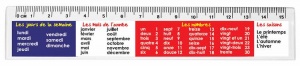 French days , months & numbers ruler