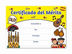 Certificado del mrito reward certificate