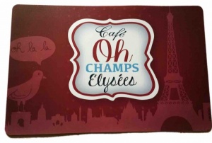 Cafe oh Champs Elysées plastic poster/ table mat