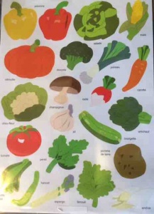 Gommettes autocollantes : légumes