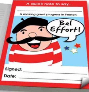 Bel effort French praise notepad