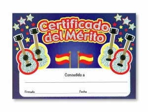 Certificado del mérito reward certificate