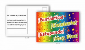 Spanish praise words postcard