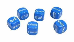Set of 6 Spanish Question Dice