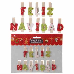 Feliz Navidad wooden peg  decoration