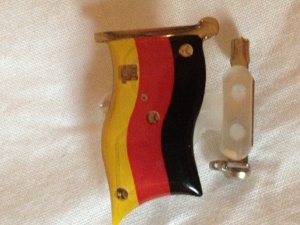 German LED flashing badge / fridge magnet