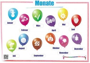 German months wall chart / Monate