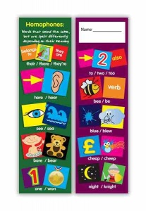 Homophones bookmark