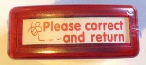 Please correct & return stamper