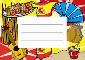 Spanish exercise book label