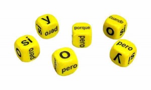 Set of 6 Spanish Conjunctions dice