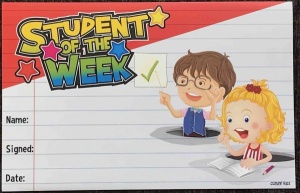 Student of the week reward certificate